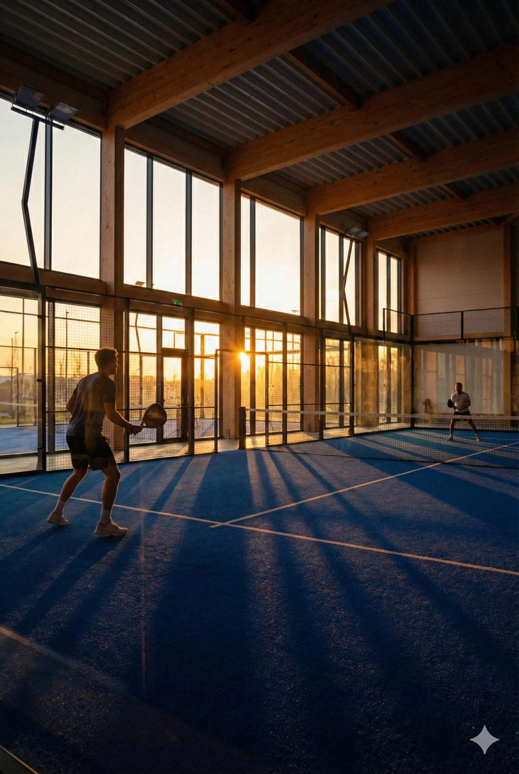 Padel ved solnedgang